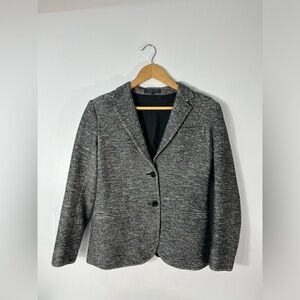 Theory Womens Size 8 Wool Cotton Blend Blazer 2 Button Melange Made in USA